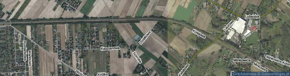 Zdjęcie satelitarne Działkowa ul.